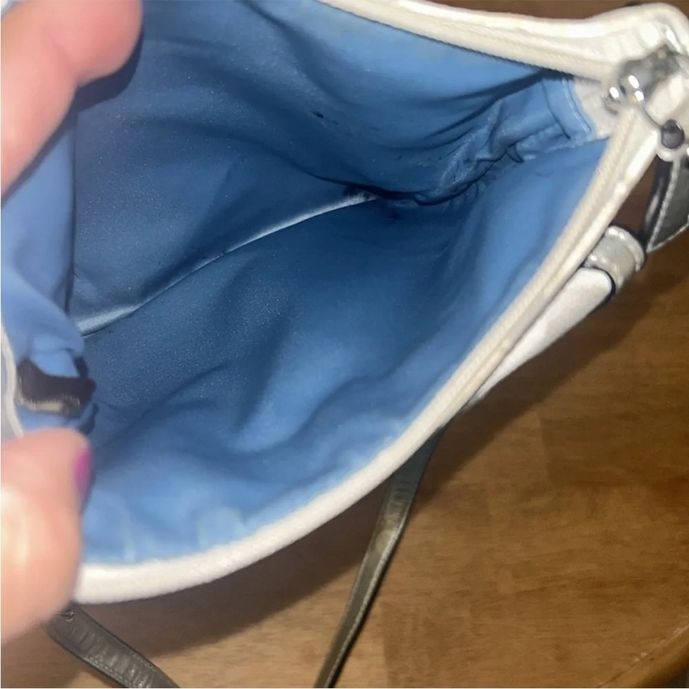 Coach Beige and Silver Crossbody Bag